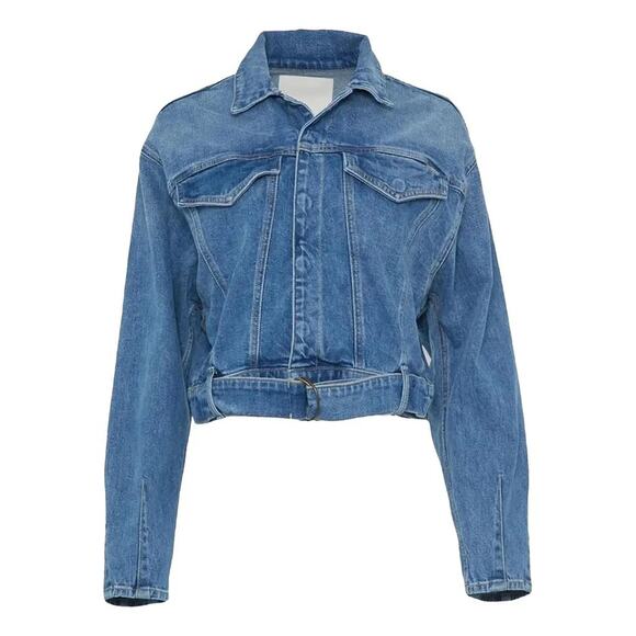 MOTHER Denim NWT The Belted Fly Away Jean Jacket in Belle De Jour Small NEW - Picture 6 of 6